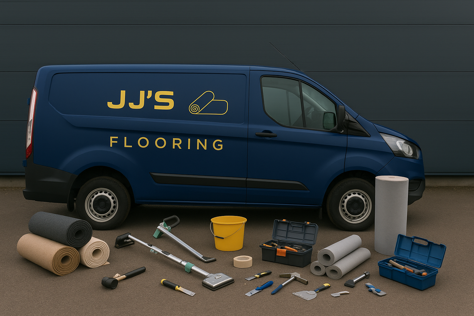JJ's Flooring Company Van & Tools
